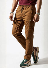 Brown Cotton Cargo Trousers