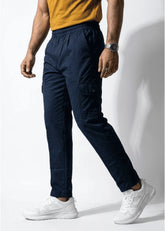 Blue Cotton Cargo Trousers