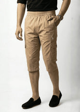 Khaki Cotton Cargo Shorts