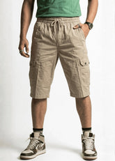 Premium Tan Cotton Cargo Shorts
