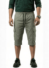 Sage Green Cotton Cargo Shorts