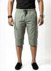 Mint Green Cotton Cargo Shorts