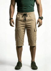 Camel Cotton Cargo Shorts