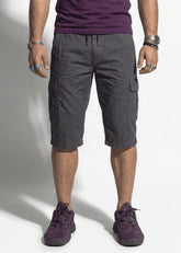 Dark Grey Cotton Cargo Shorts