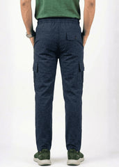 Navy Blue Cotton Cargo Trousers