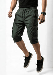 Forest Green Cotton Cargo Shorts