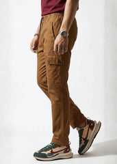 Brown Cotton Cargo Trousers