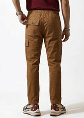 Brown Cotton Cargo Trousers