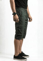 Forest Green Cotton Cargo Shorts