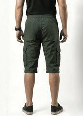 Forest Green Cotton Cargo Shorts