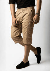 Khaki Cotton Cargo Shorts