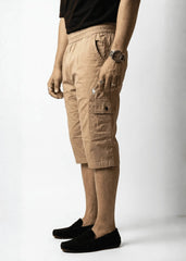 Khaki Cotton Cargo Shorts
