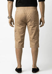 Khaki Cotton Cargo Shorts
