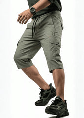Sage Green Cotton Cargo Shorts