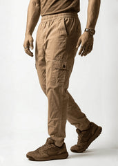 Khaki Cotton Cargo Trousers