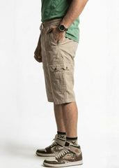 Premium Tan Cotton Cargo Shorts