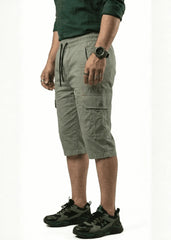Sage Green Cotton Cargo Shorts