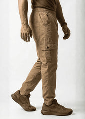 Khaki Cotton Cargo Trousers