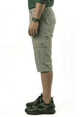 Sage Green Cotton Cargo Shorts