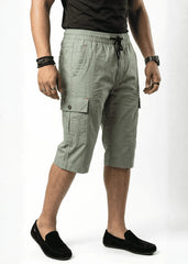 Mint Green Cotton Cargo Shorts