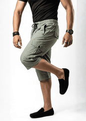 Mint Green Cotton Cargo Shorts