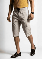 Off-White Cotton Cargo Shorts