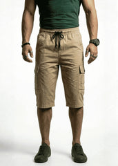 Camel Cotton Cargo Shorts