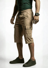 Camel Cotton Cargo Shorts