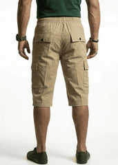 Camel Cotton Cargo Shorts