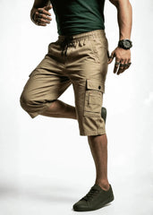 Camel Cotton Cargo Shorts
