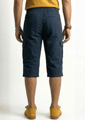 Deep Blue Cotton Cargo Shorts