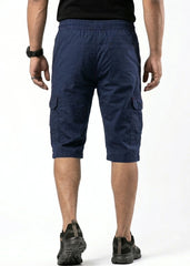 Dark Blue Cotton Cargo Shorts