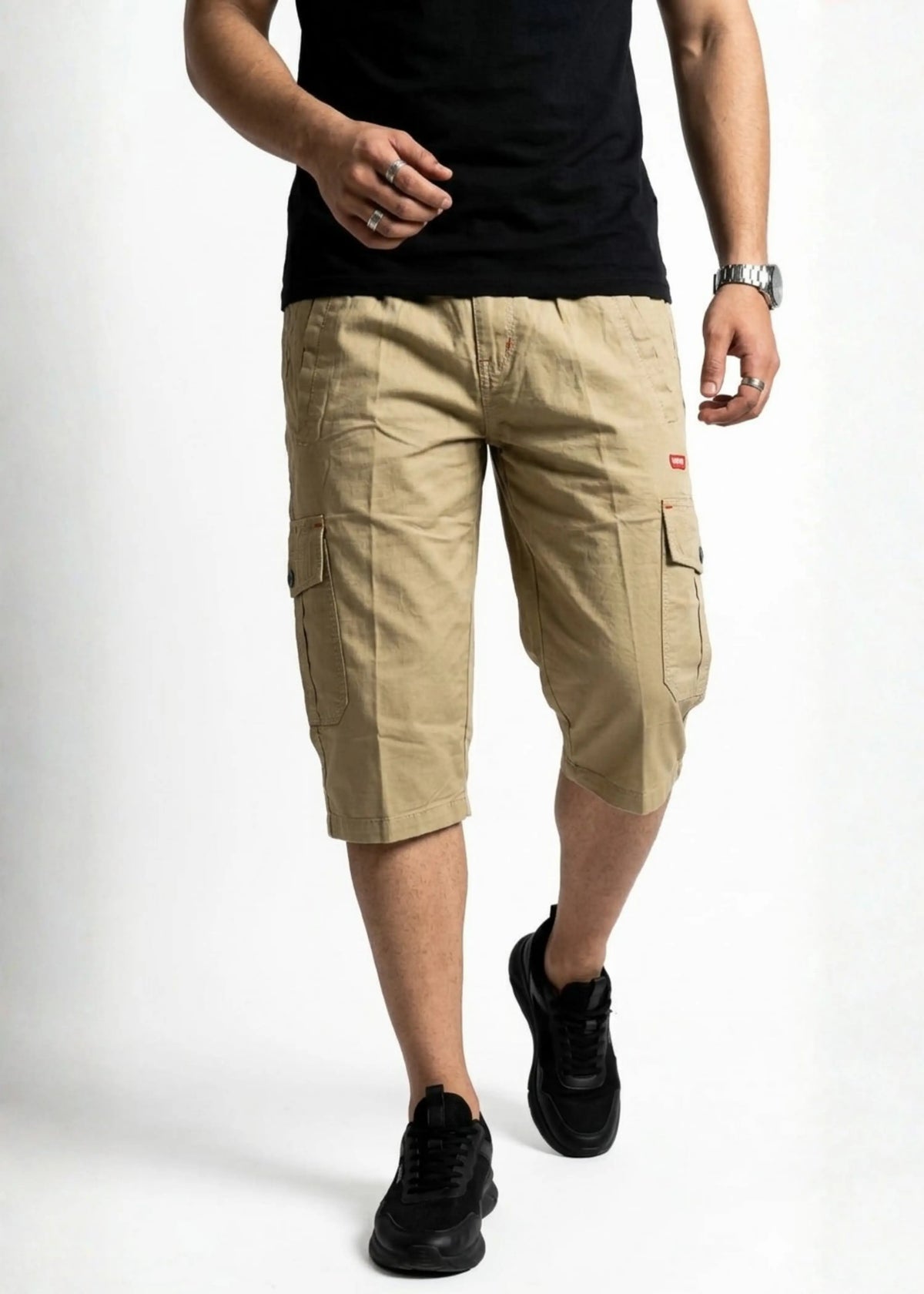 Light Brown Cotton Cargo Shorts