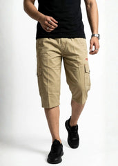 Light Brown Cotton Cargo Shorts