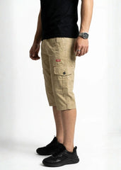 Light Brown Cotton Cargo Shorts
