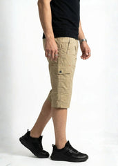 Light Brown Cotton Cargo Shorts