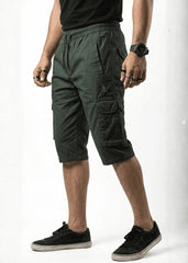 Forest Green Cotton Cargo Shorts